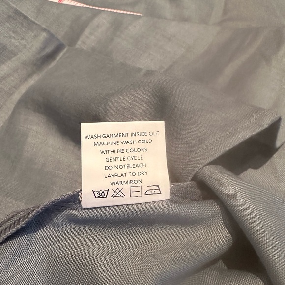 NWT Blue Linen Sleeveless V Neck Tank Top - Size S - Picture 5 of 5